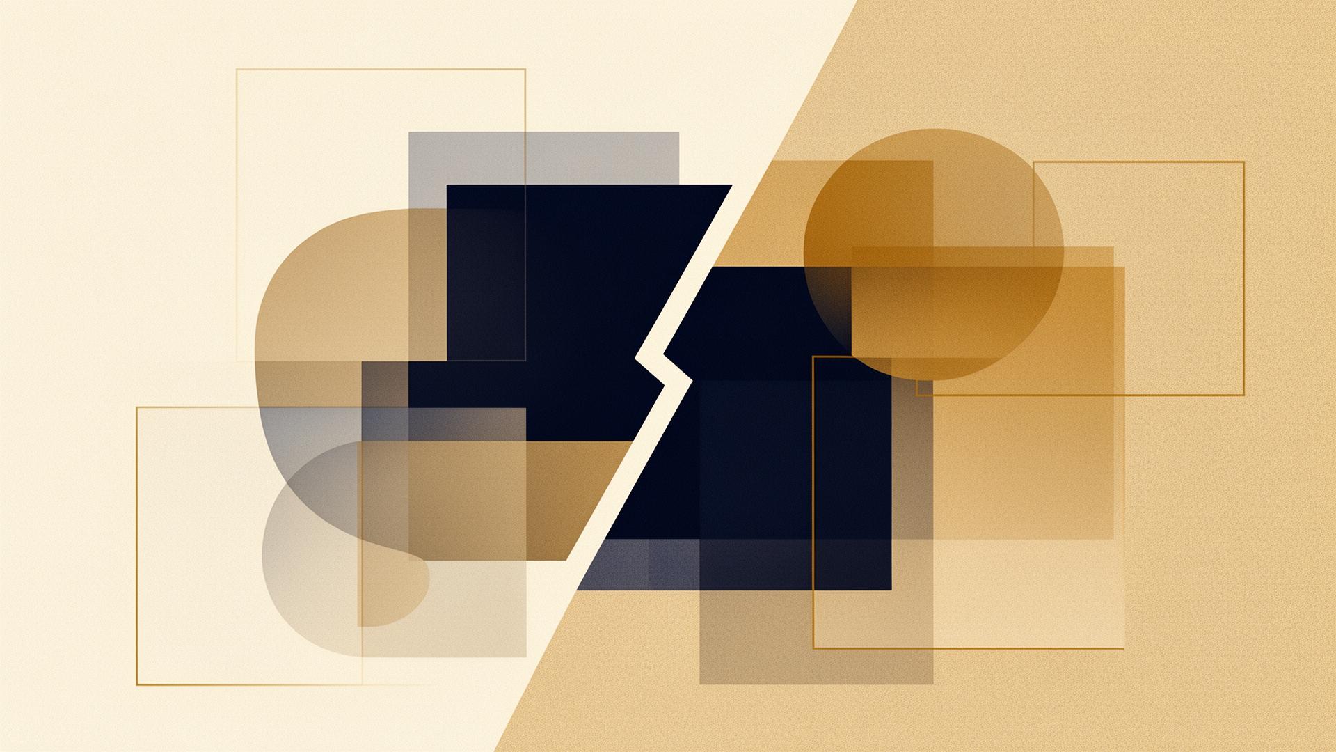 Abstract geometric illustration representing the gap between AI adoption and AI value